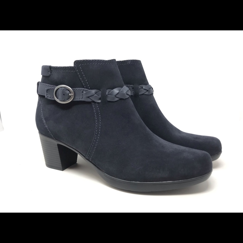Clarks bendables blue suede ankle boot size 11M